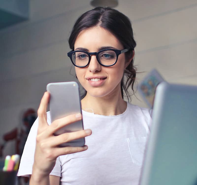 Woman Looking at Phone Woman Looking at Phone